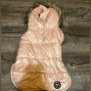 winter pink medium dog coat
